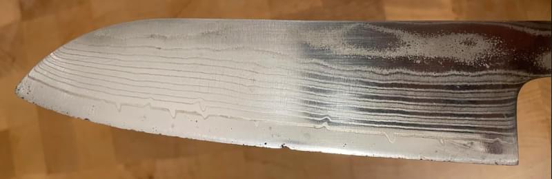 knife with chipped damaged edge