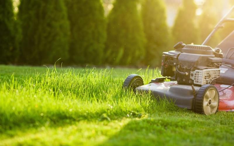 lawnmower cutting grass